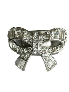 Chanel Rhinestone Ribbon Motif Ring #287959C53B